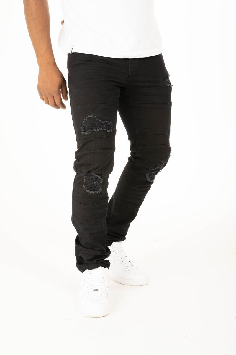 Black Rippled Jeans