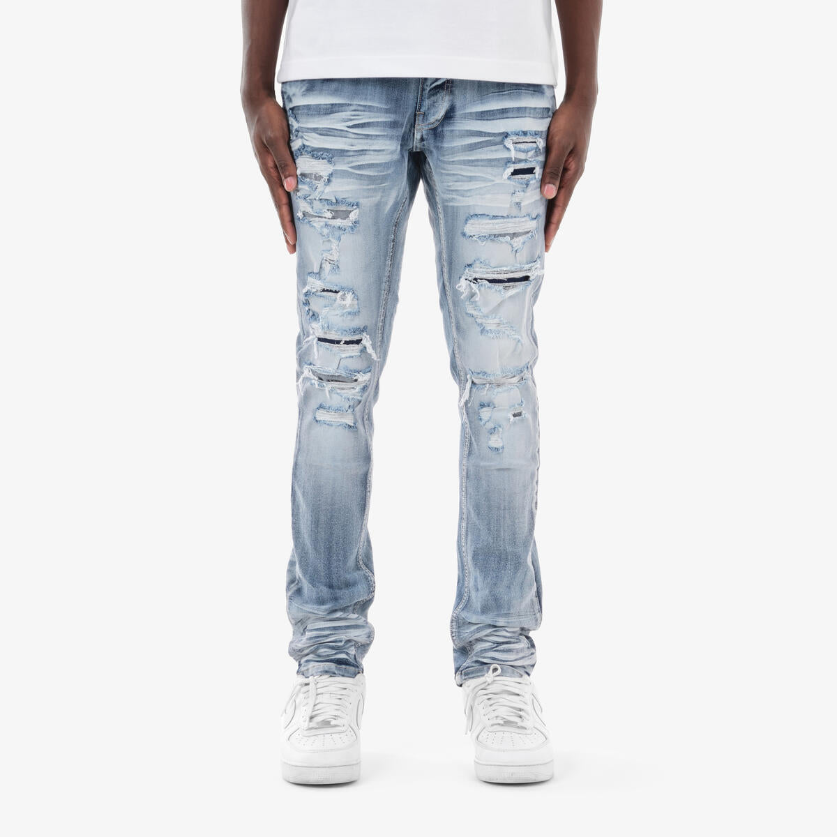 CR Ice Blue Rip w/ Backing Jeans