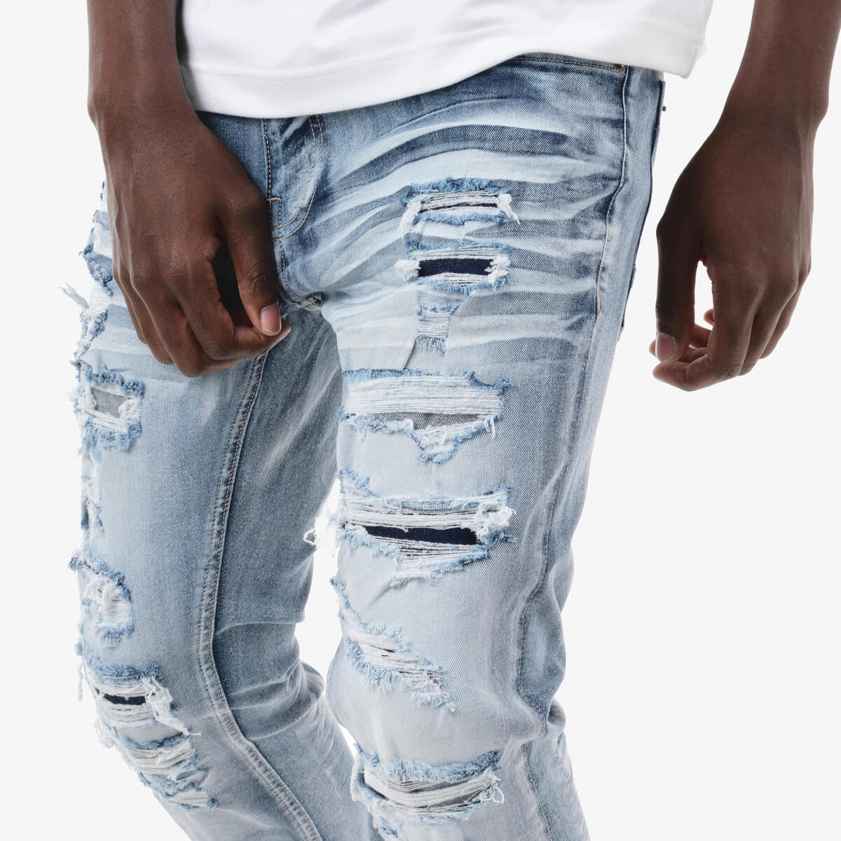 CR Ice Blue Rip w/ Backing Jeans