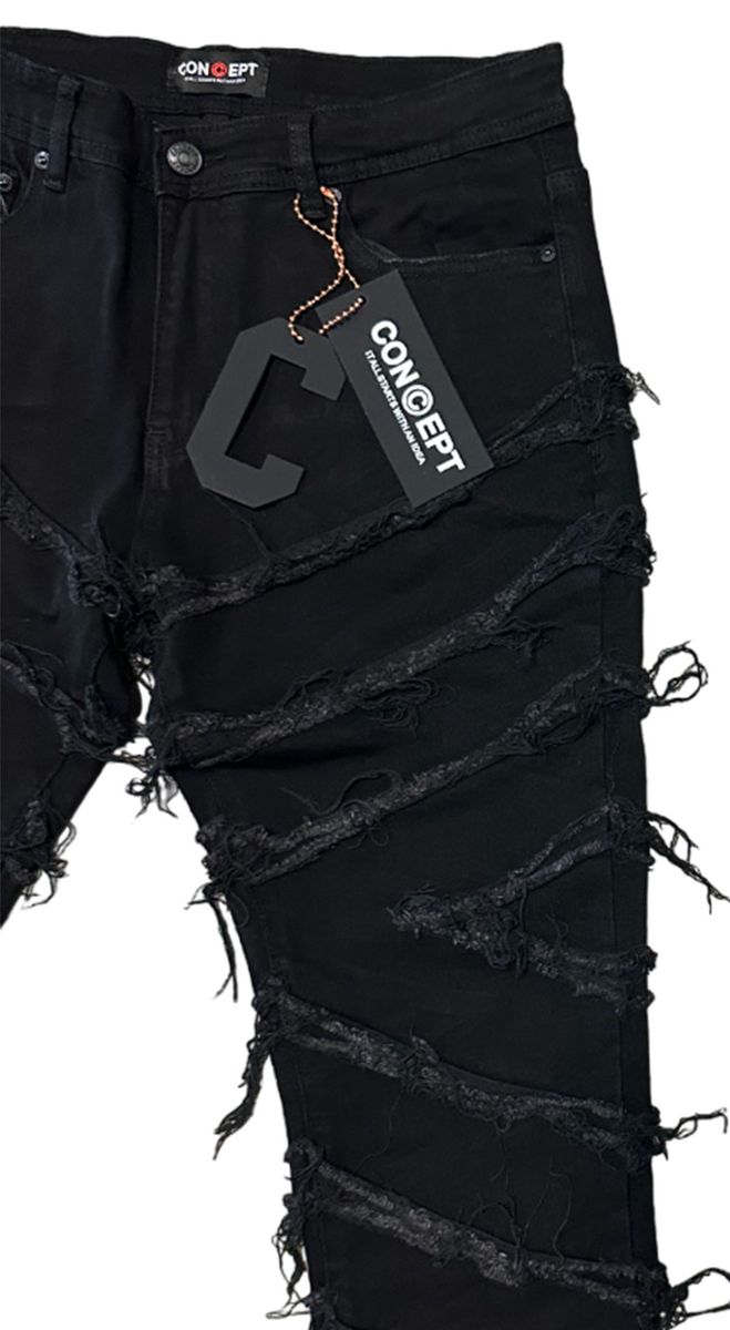 Harris Black Stacked Jeans