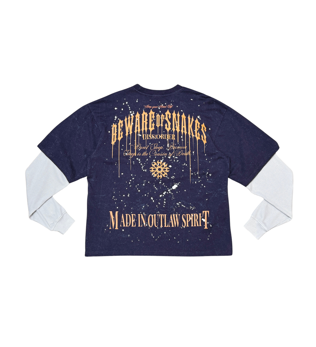 Beware Snakes LS T-Shirt - Navy