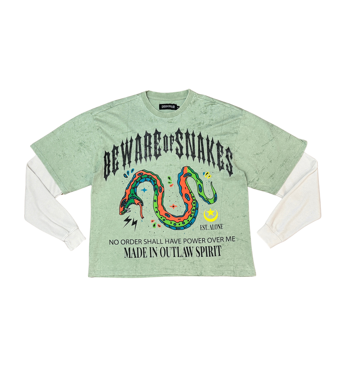 Beware Snakes LS T-Shirt - Sage Green