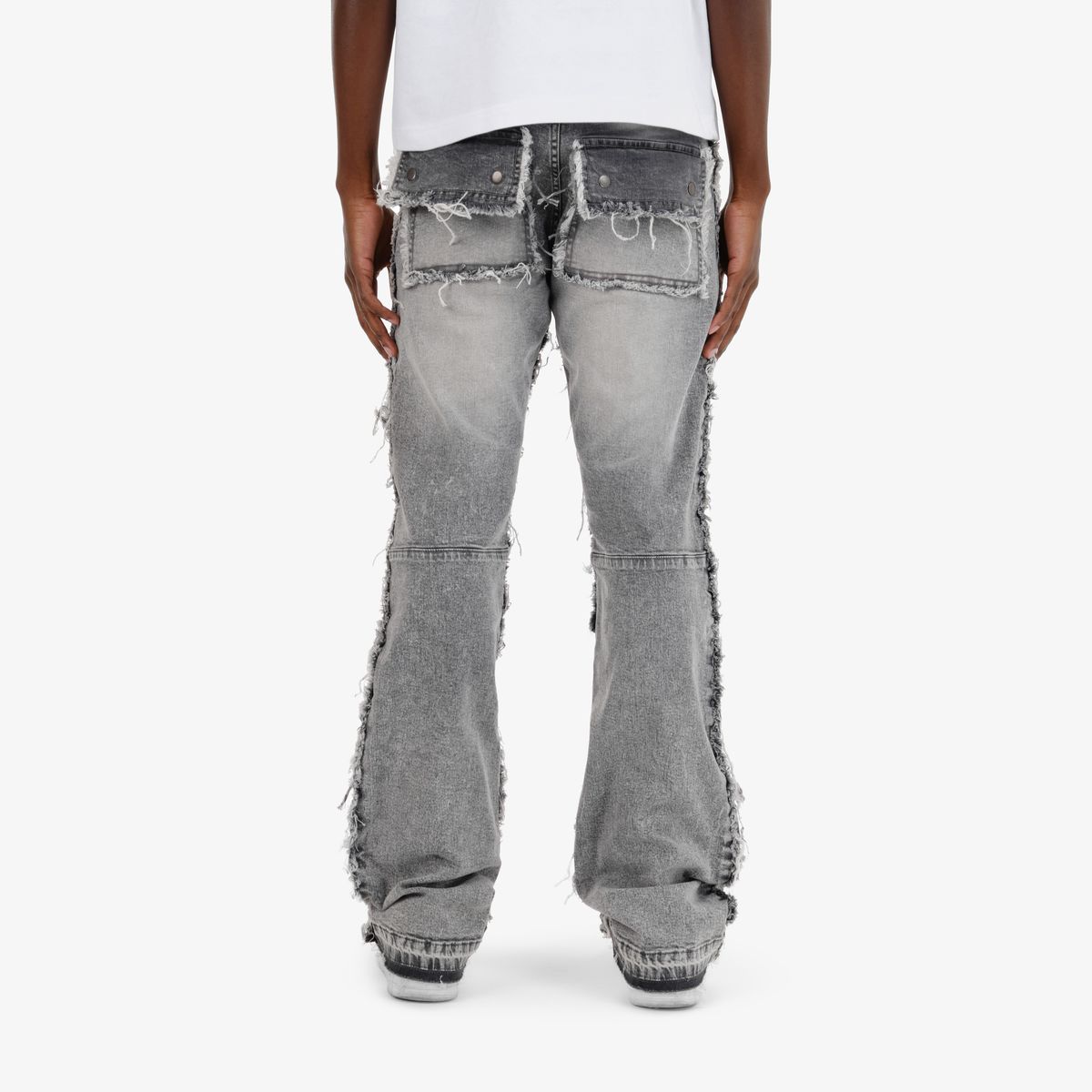 Gray/Black Premium Stacked Jeans