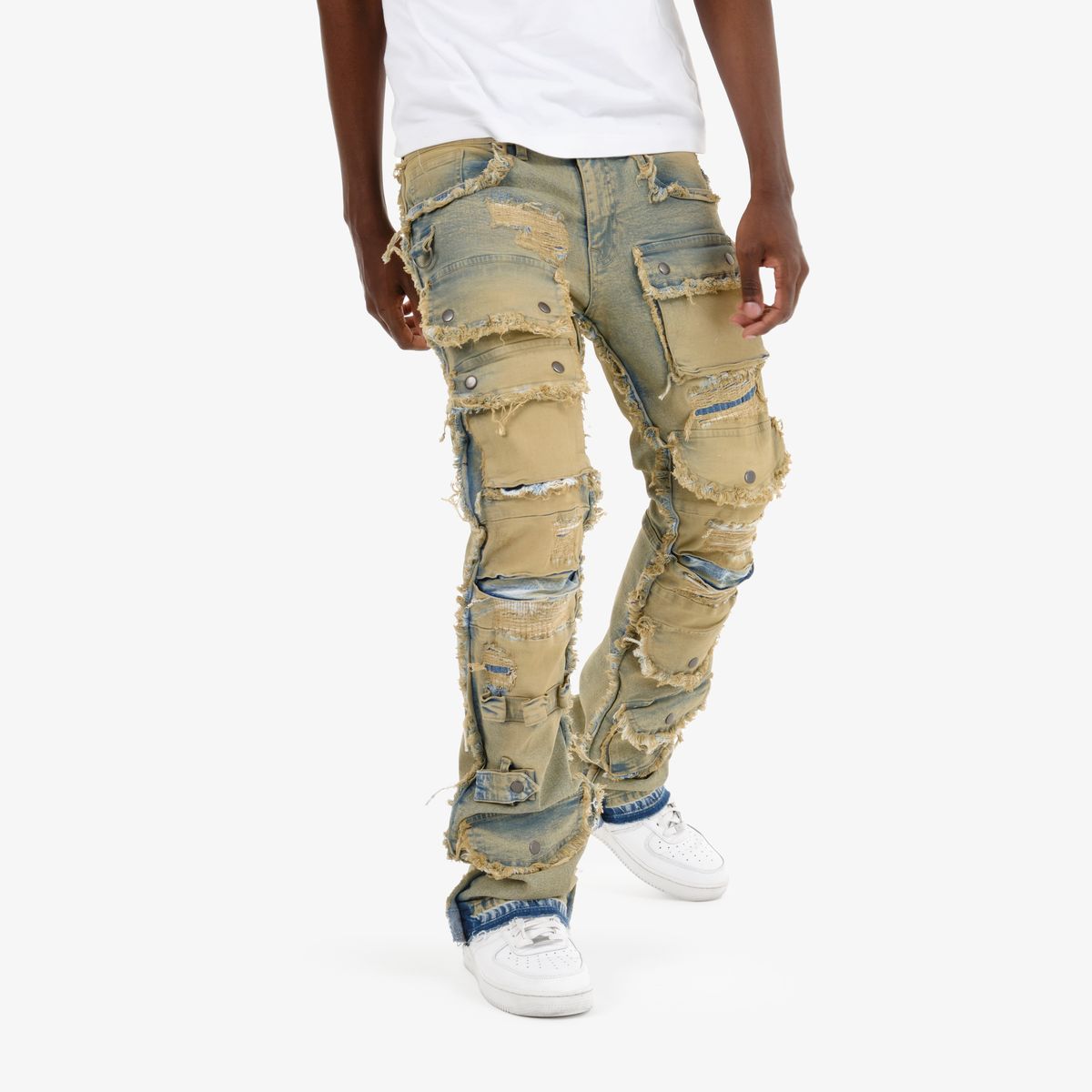 Blue Tinted Premium Stacked Jeans