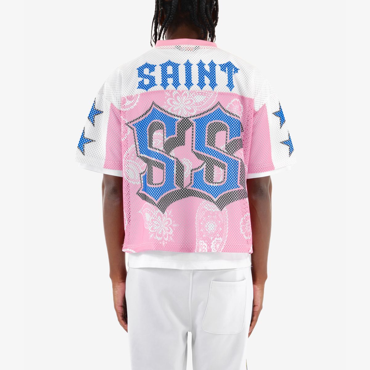 CR SS Saint Crop Shirt - Pink/Wht/Blue