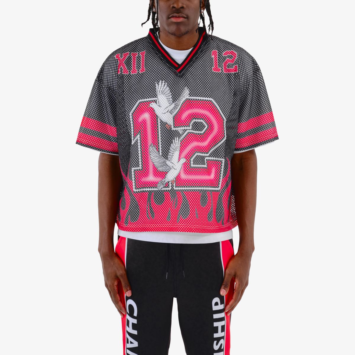 CR XX12 Twelve Crop Shirt - Black/Red