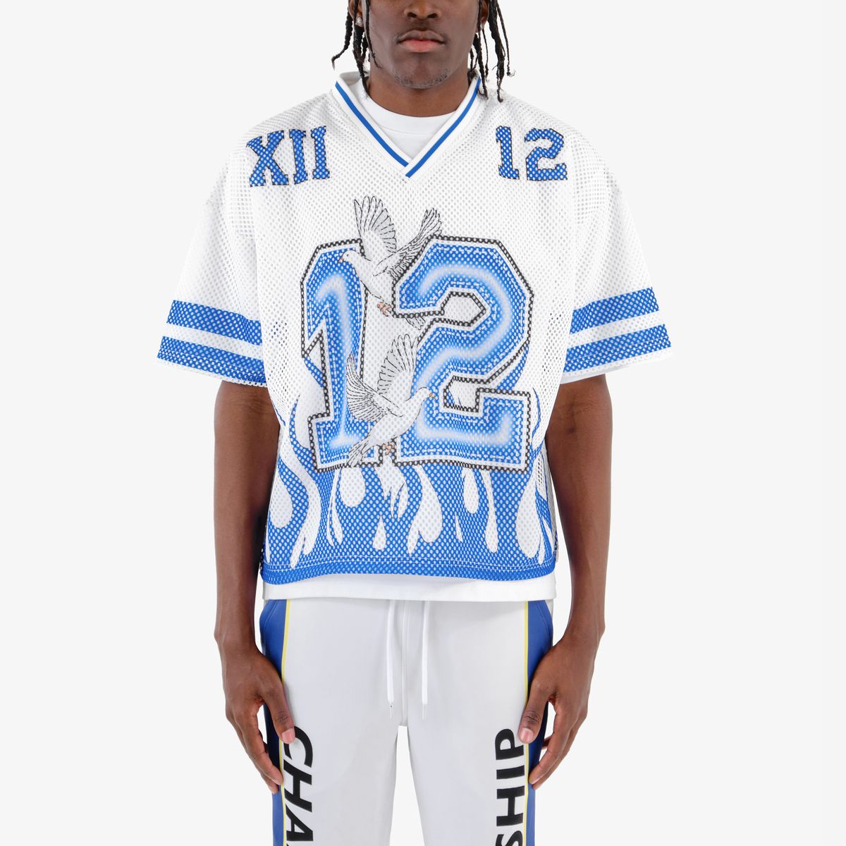 CR XX12 Twelve Crop Shirt - White/Blue