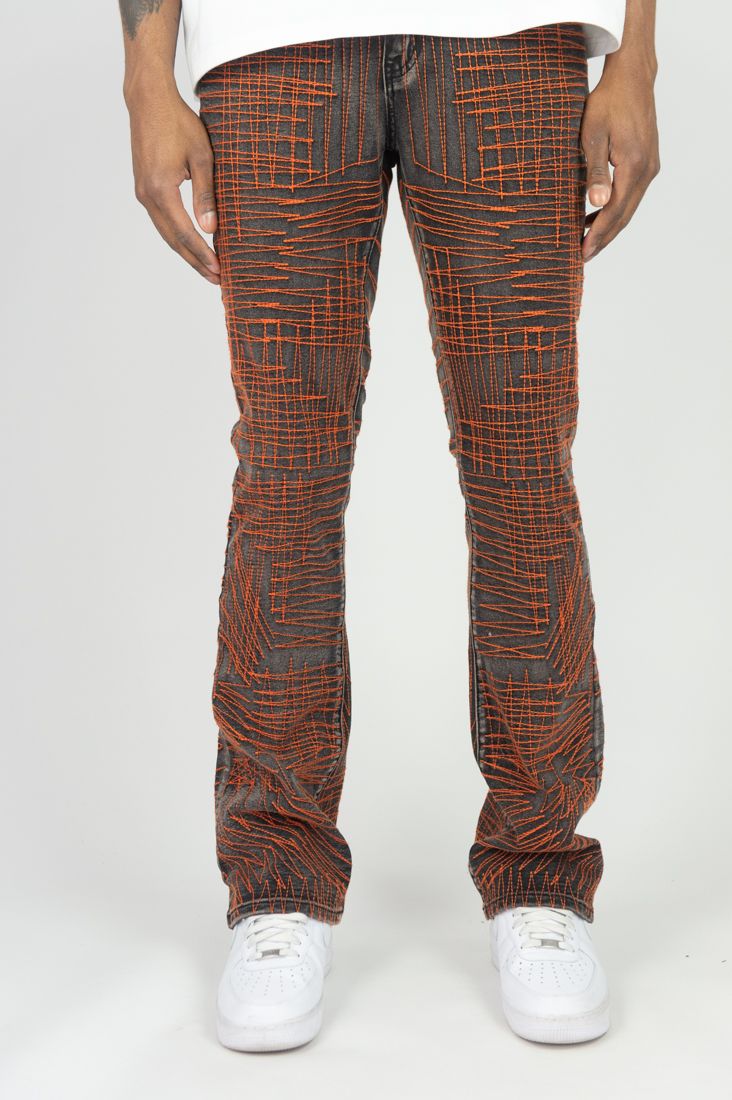 Stitched Up Stacked Jeans - Vintage