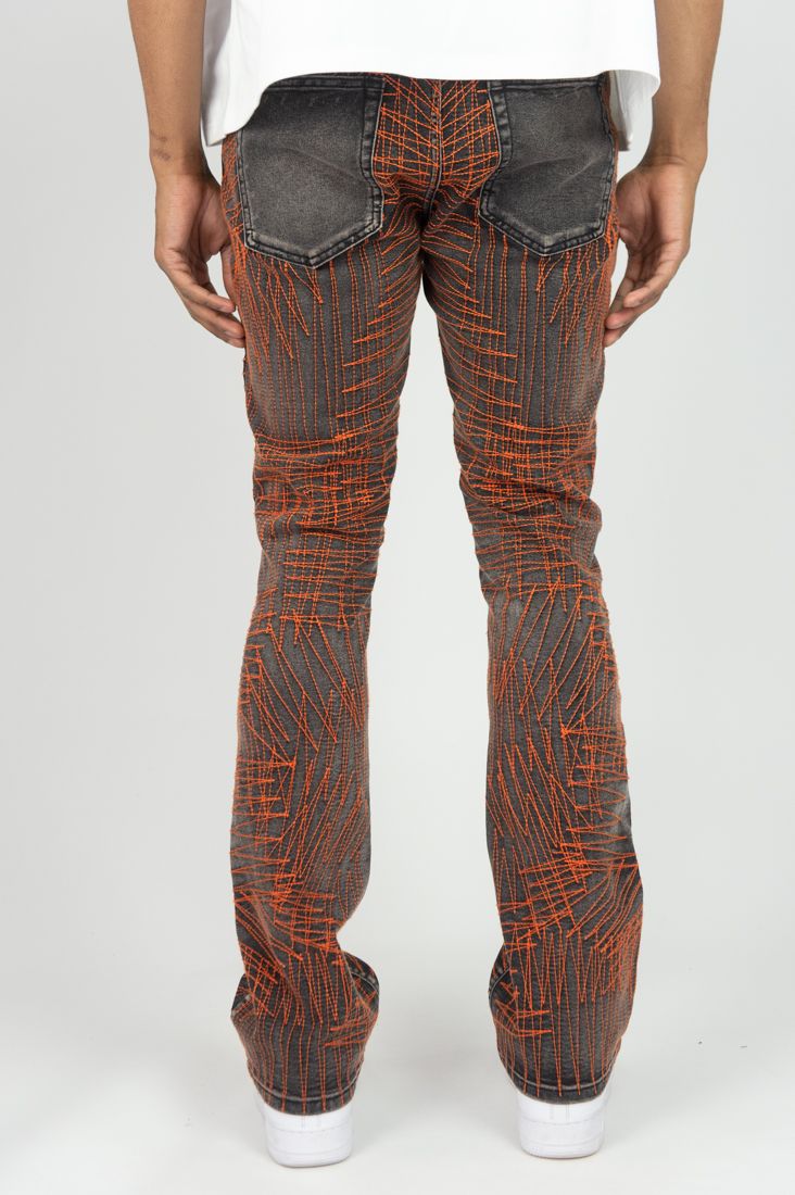 Stitched Up Stacked Jeans - Vintage