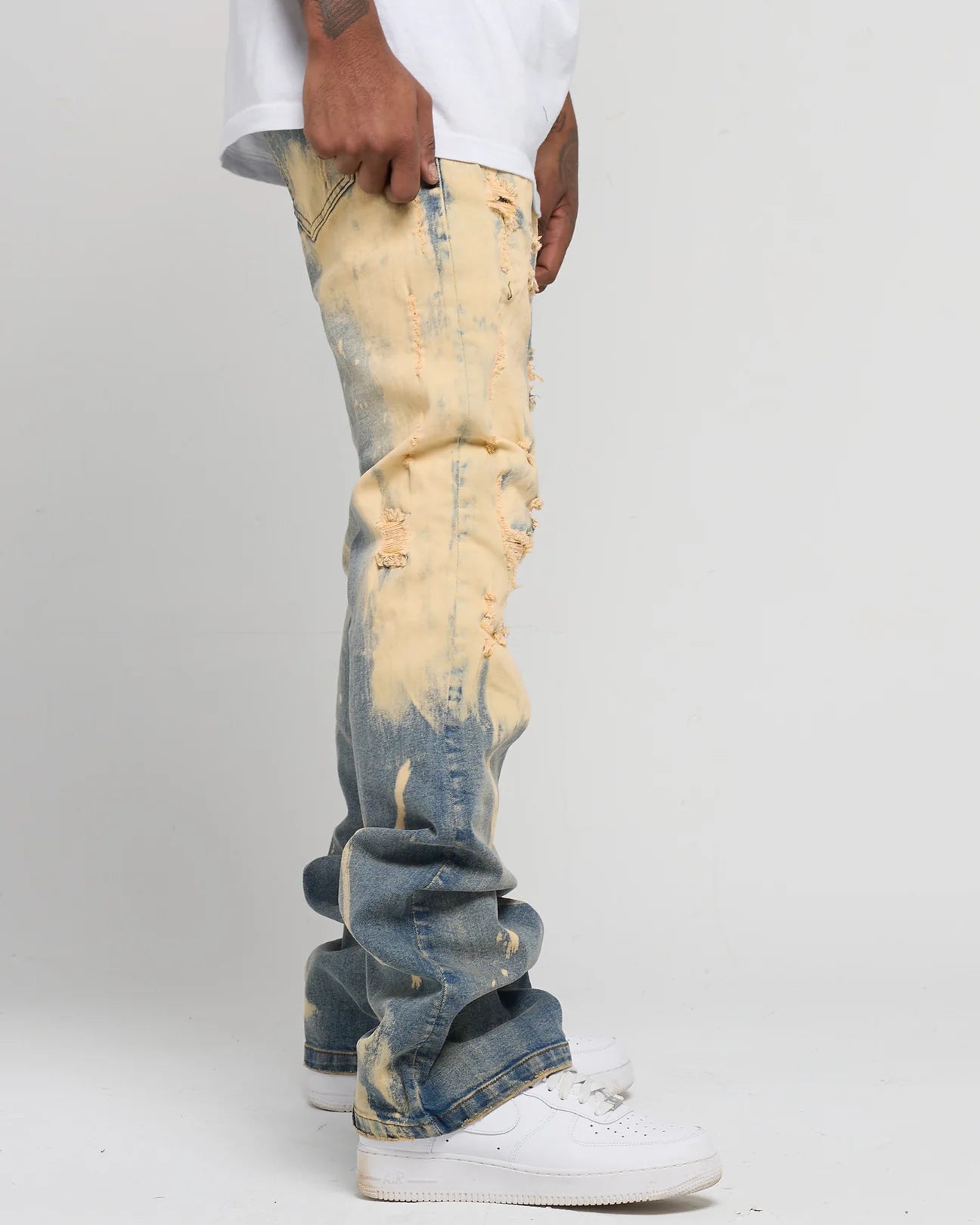 Extreme Fade Lt Tint Stacked Jeans