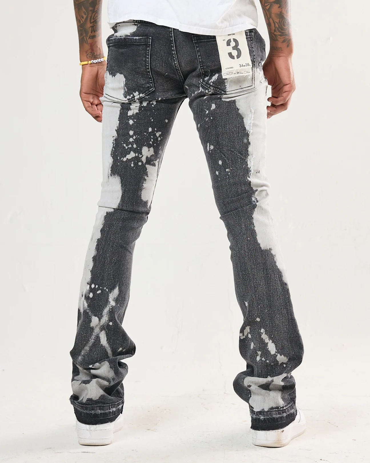 Extreme Fade Black Wash Stacked Jeans