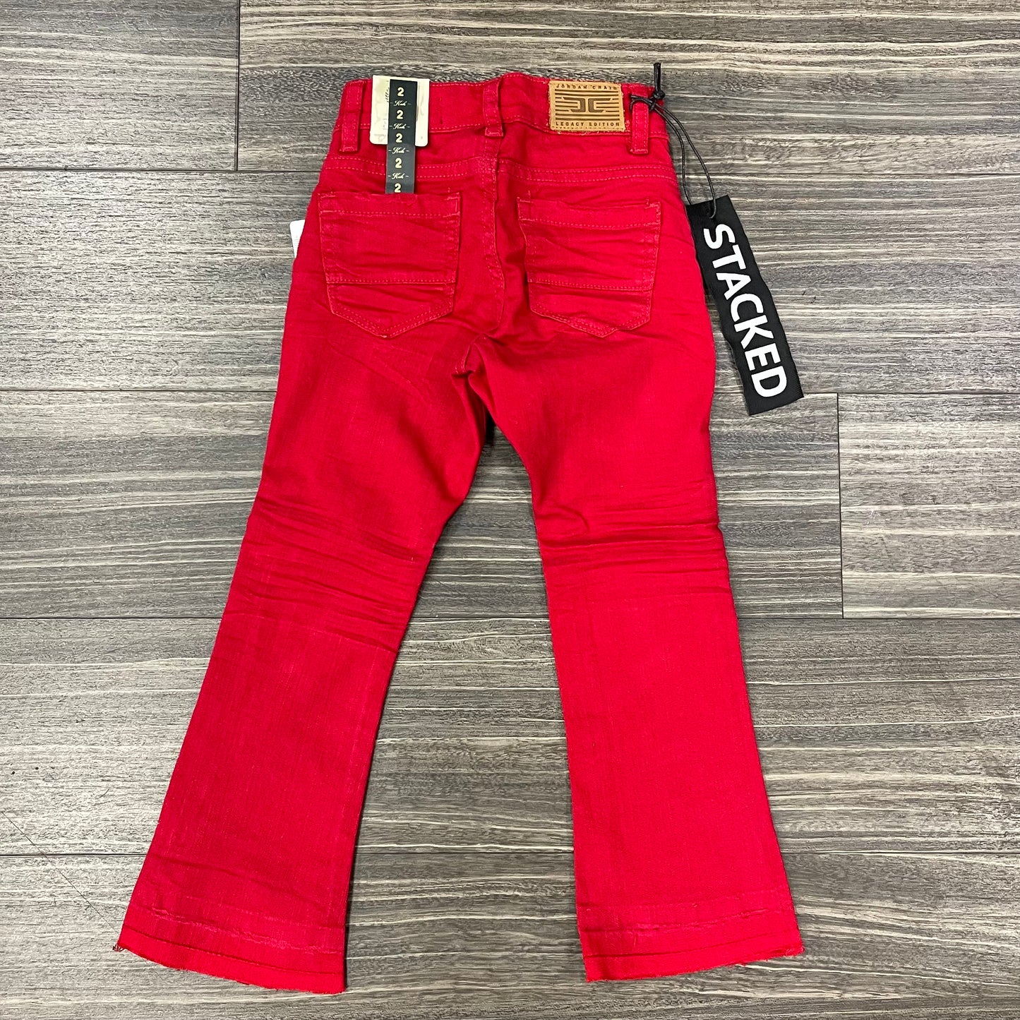 Big Kids Red Stacked Jeans