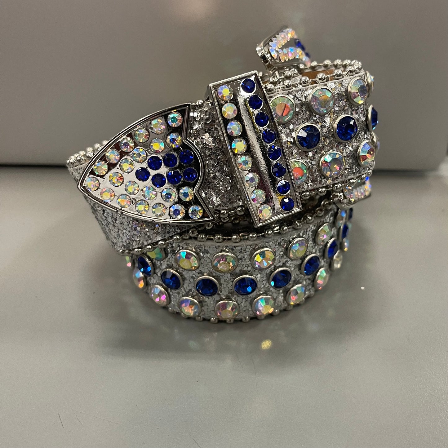 RR Rhinestone Belt Slv/Blu