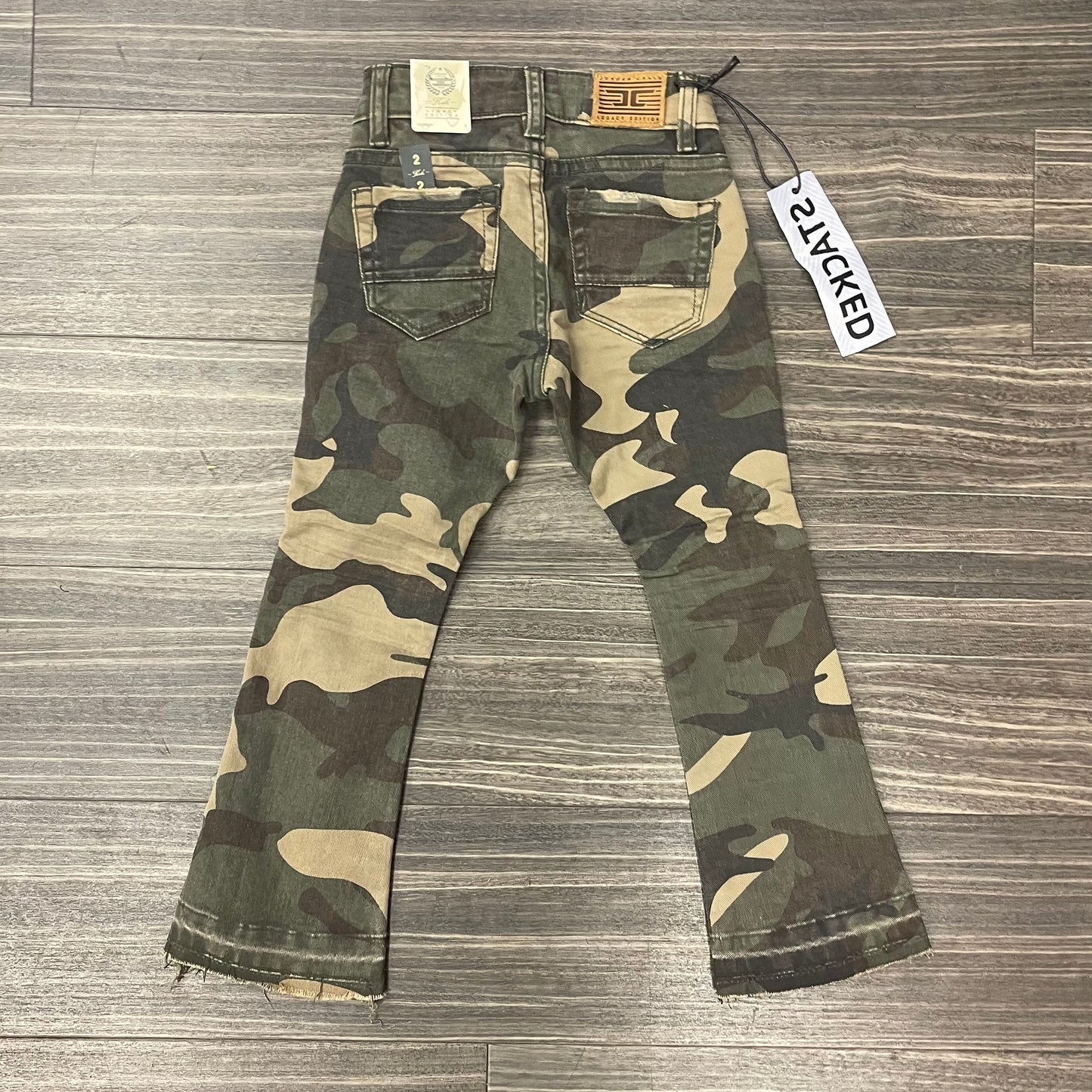 Kids Camo stacked Jeans