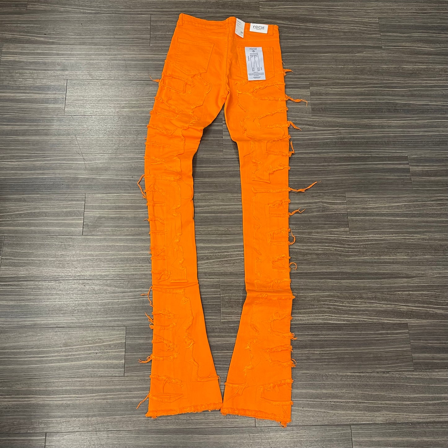 Super Stacked Denim/Orange