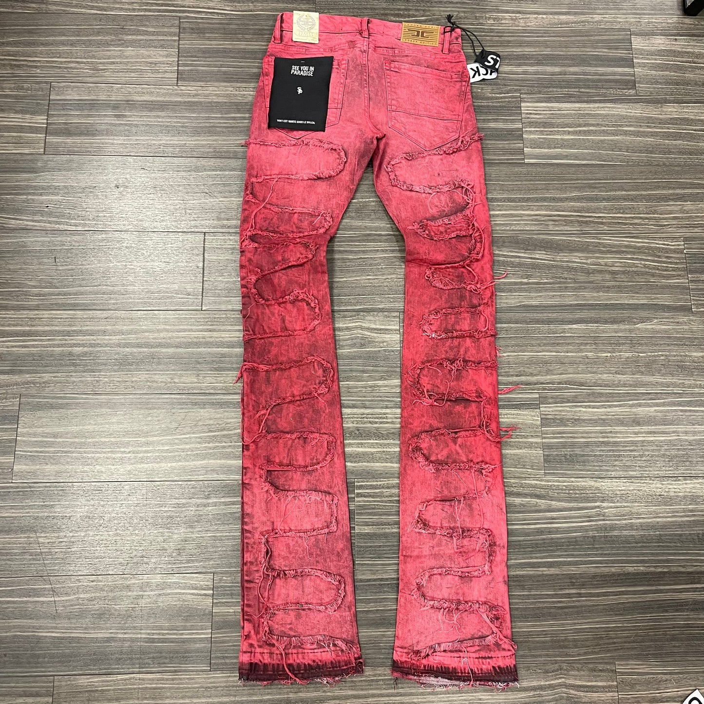 Kids Stacked Inseam Jeans/Red