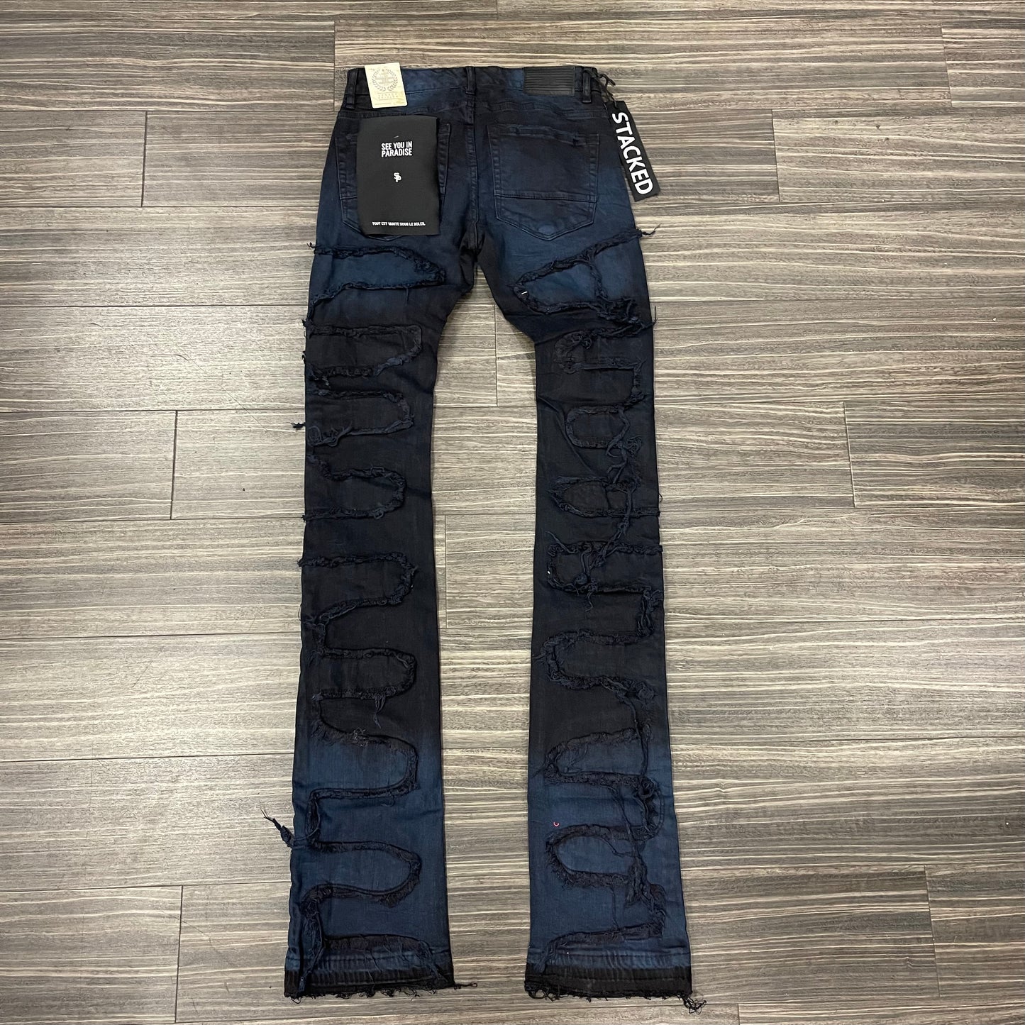 Stacked Inseam Jeans/Drk Night