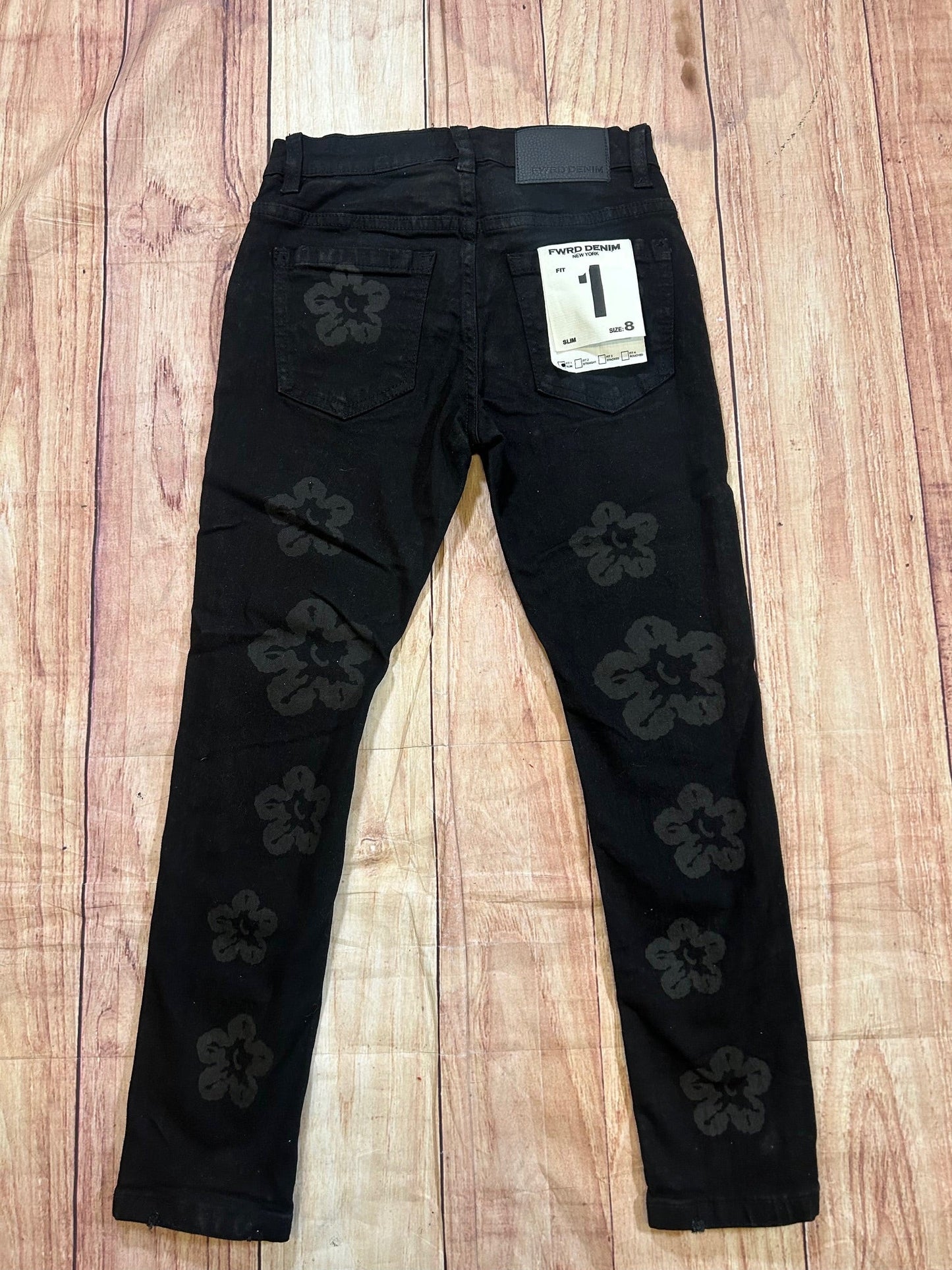 Kids Flower Tears Jeans - Black