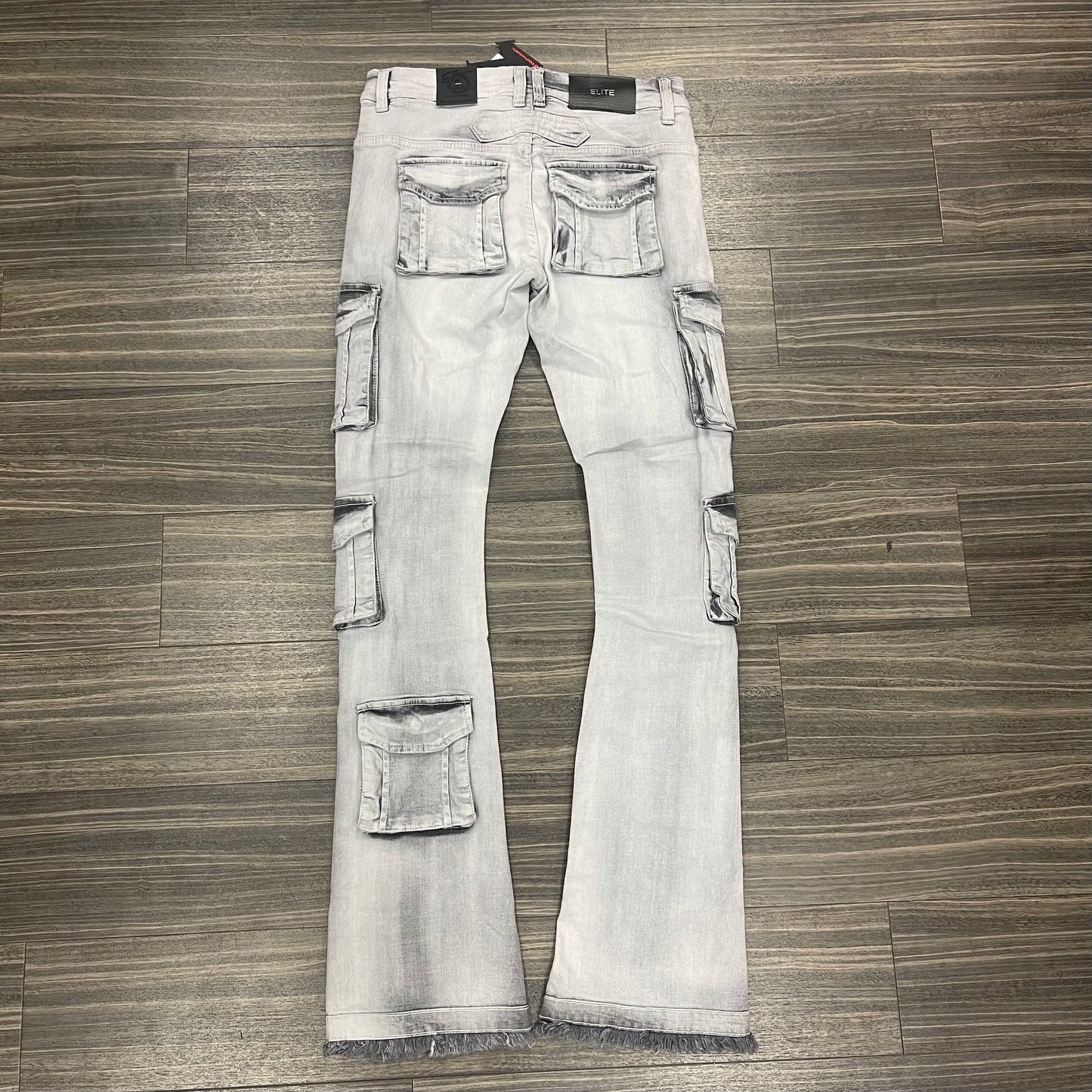 Grey Stacked Jeans style 19387