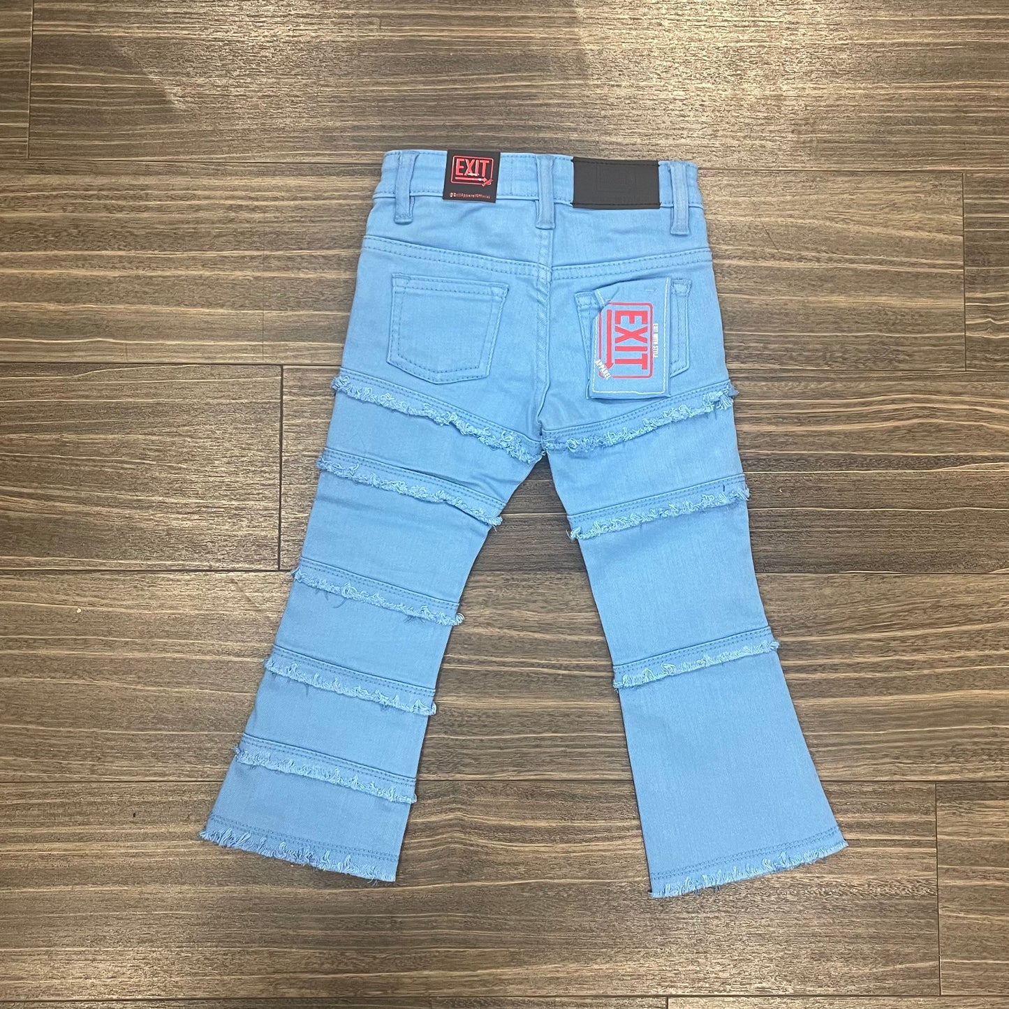 Kids light blue stacked jeans