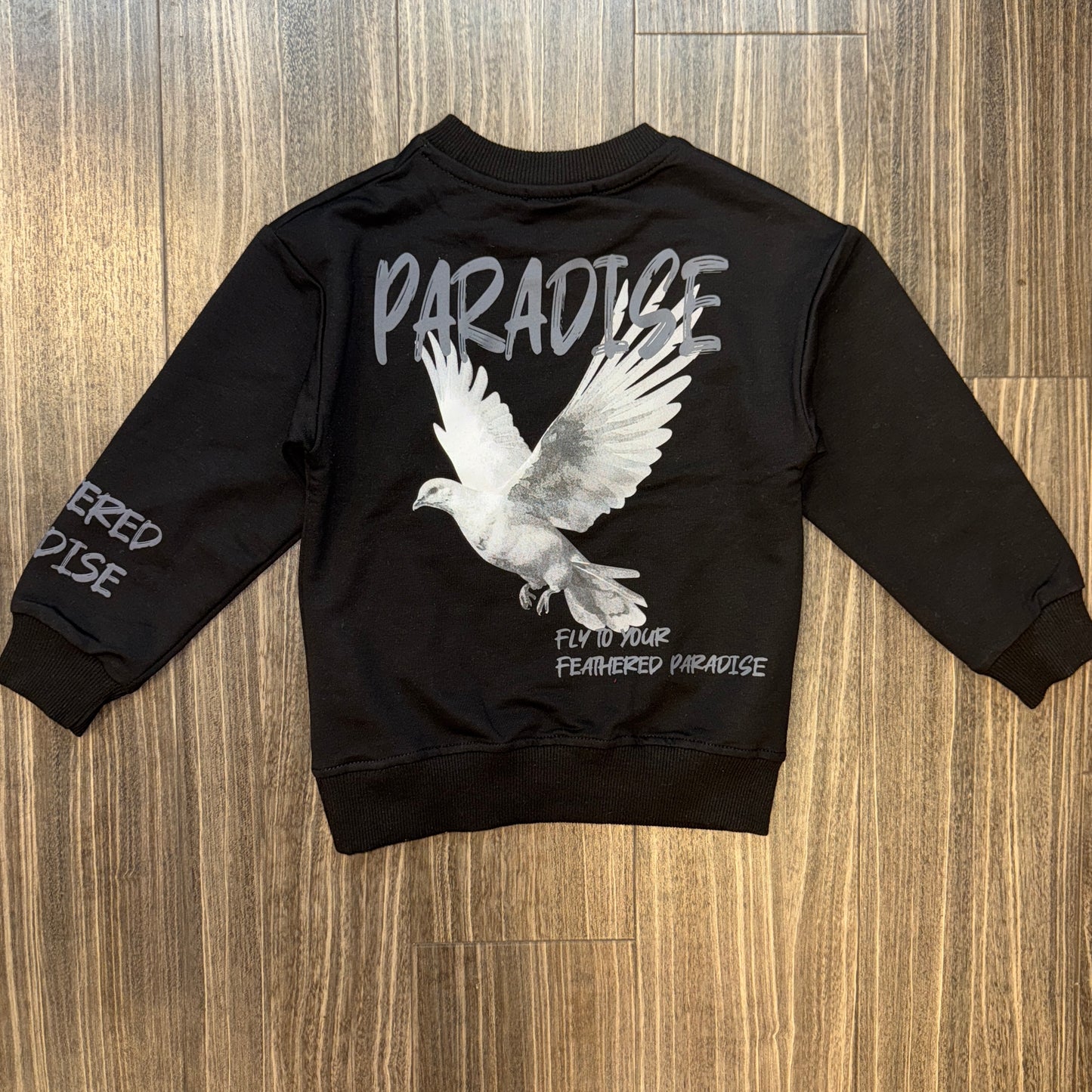 Kids Paradise Feathers Sweatshirt - Blk/Gry