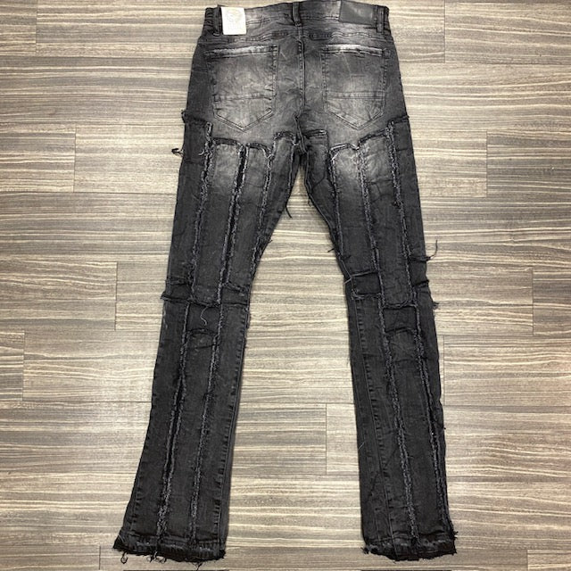 Industrial Black Stacked Jeans