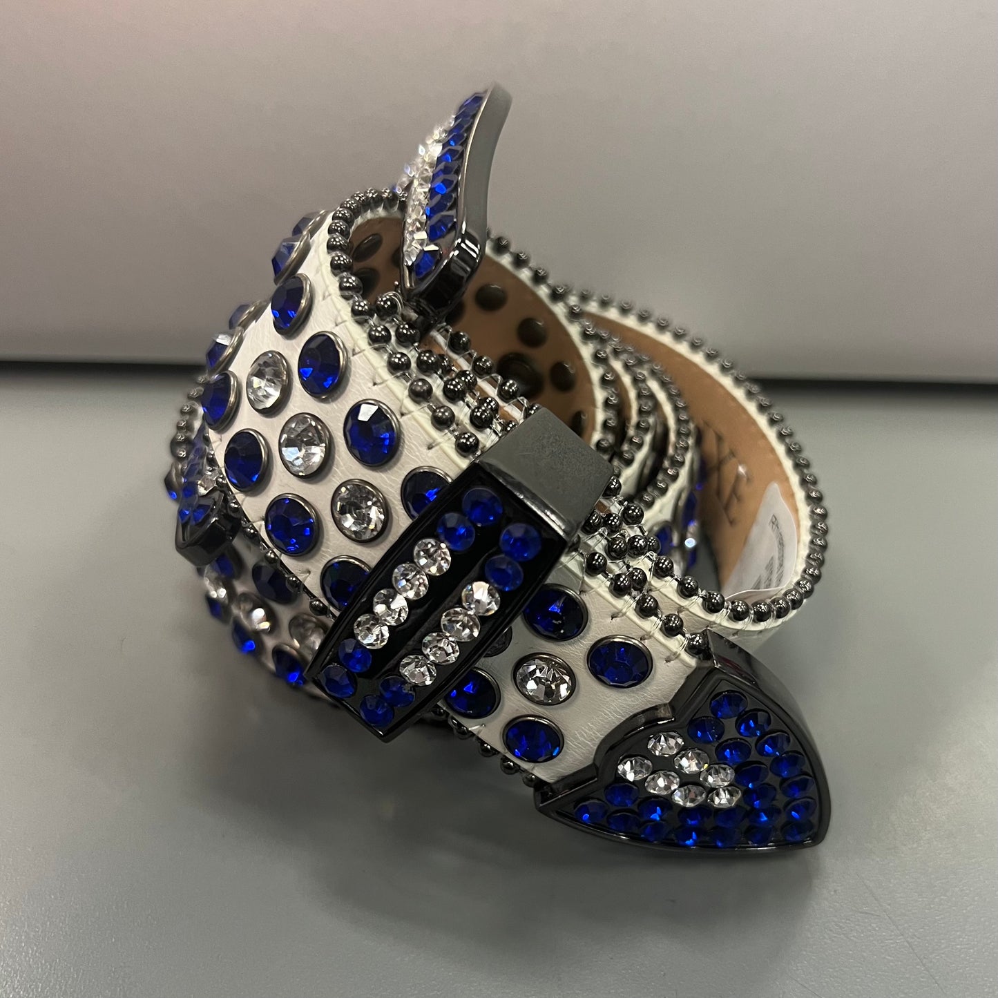 Rhinestones White/Blue Belt