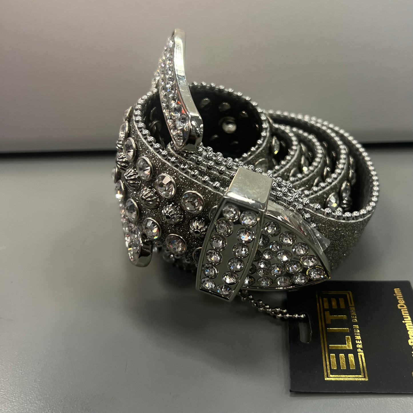 Elite Studded Siver Belt