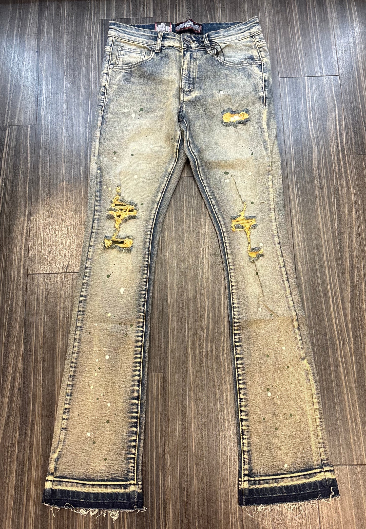 Olive Stitch Vintage Wash Jeans