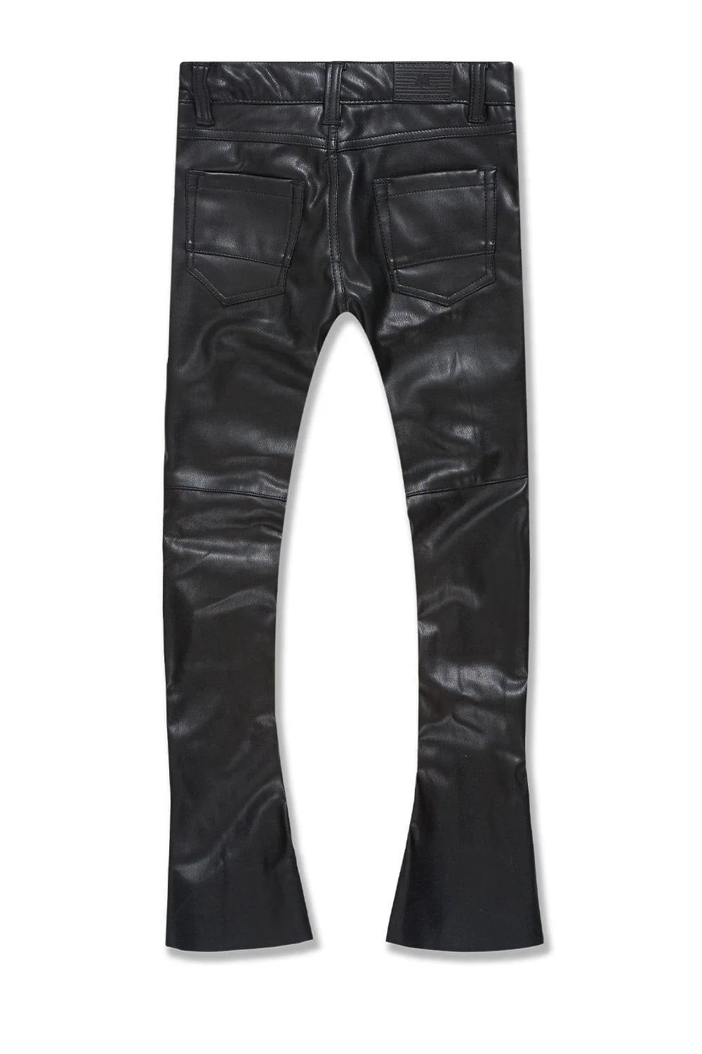 Kids Vegan Leather Stacked Pants