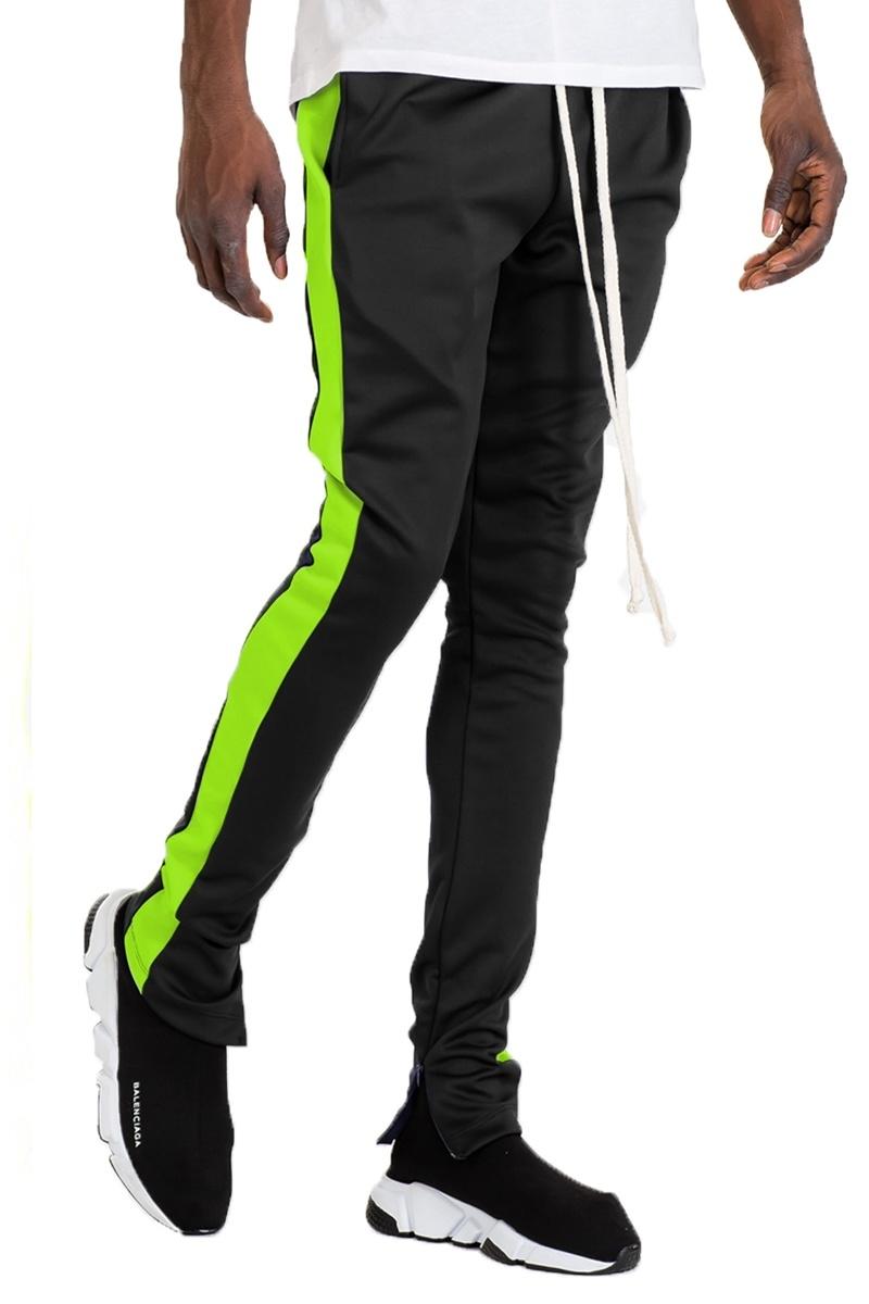 Black/Neon Yellow Track Pants