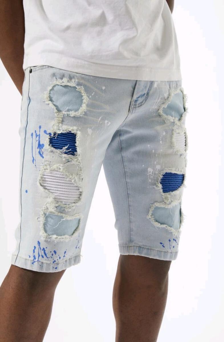 Multi Color Ice Blue Shorts