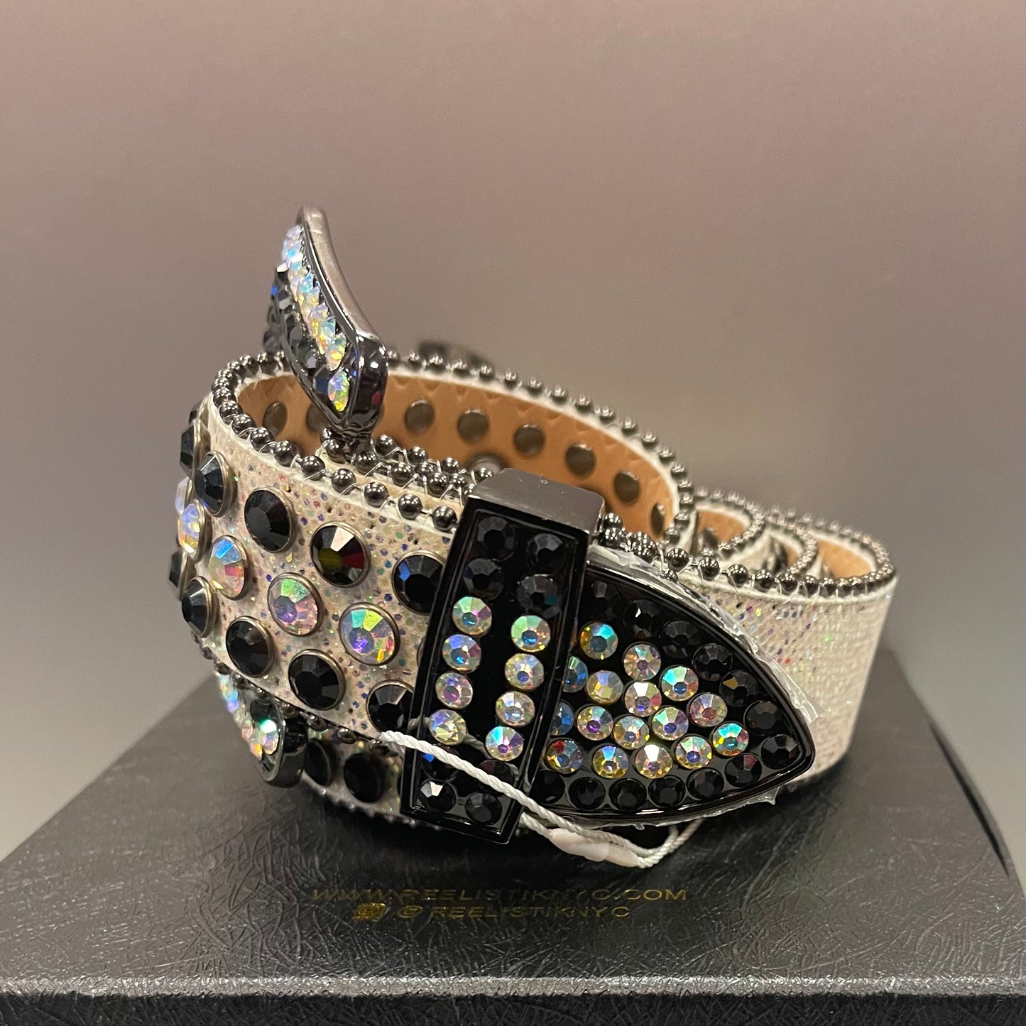 Rhinestones Belt/Beige Glitter