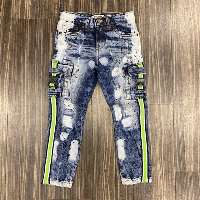 Kids Buckle Up Pants Lime Green