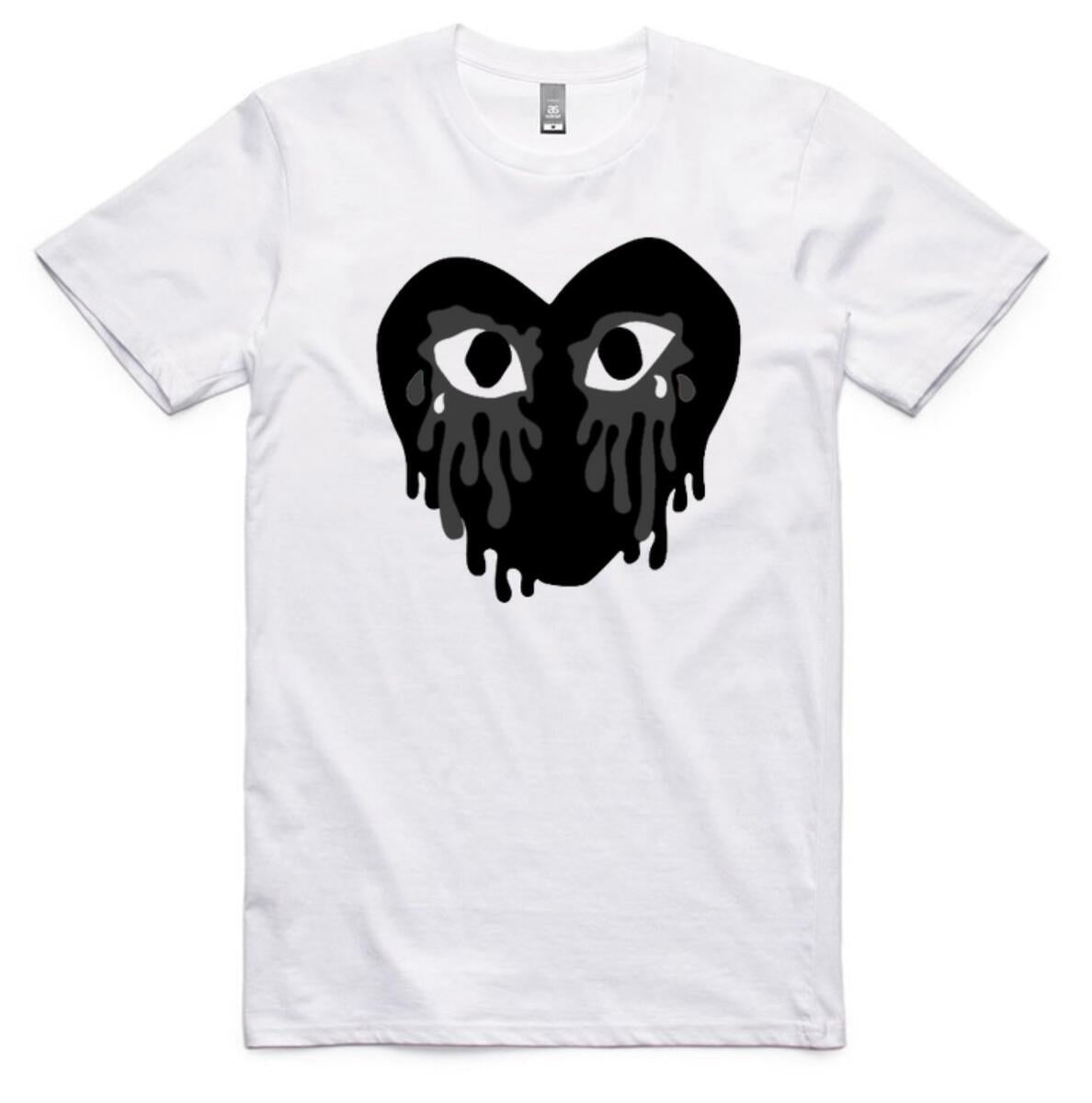 Crying Heart T-Shirt - Wht/Blk