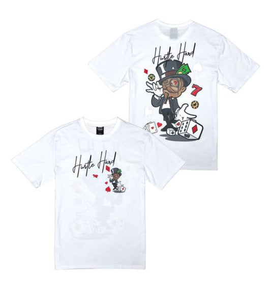White Hustle Hard T-shirt