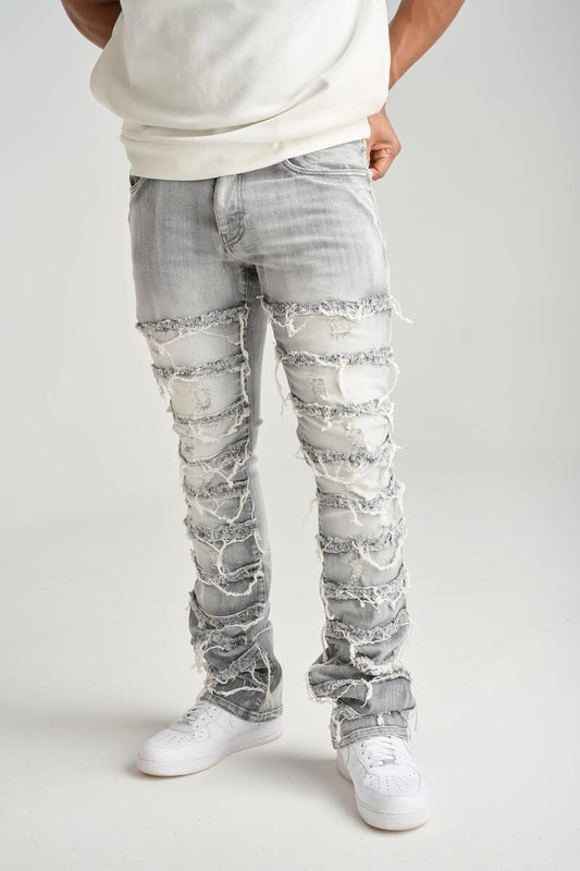 Spk Fray Line Stacked Jeans