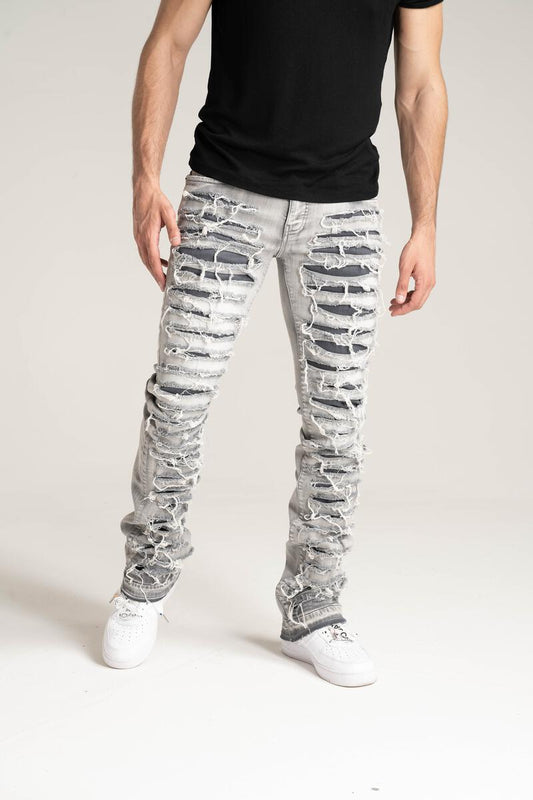 Gray on Gray Stacked Jeans