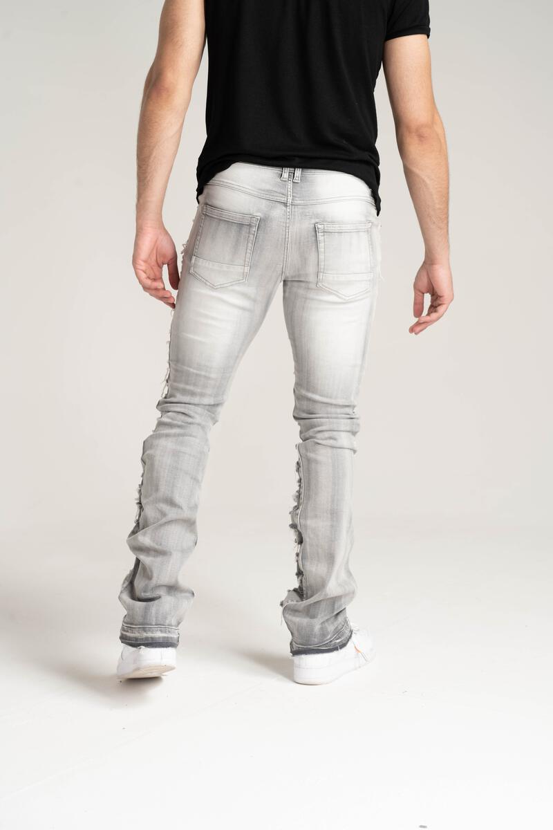 Gray on Gray Stacked Jeans