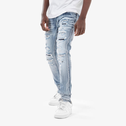 CR Ice Blue Rip w/ Backing Jeans