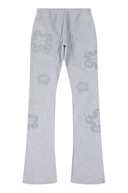 Tear Drip Stacked Joggers Gray