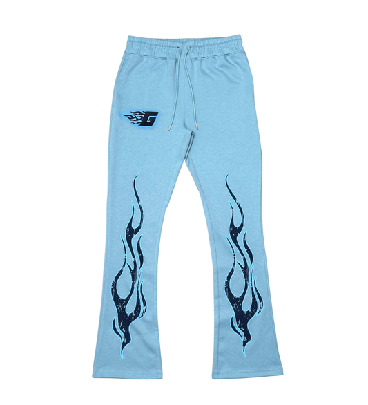 Focused Stacked Joggers - Lt Blue