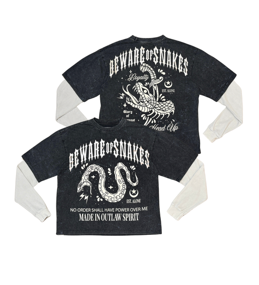 Beware Snakes LS T-Shirt - Black