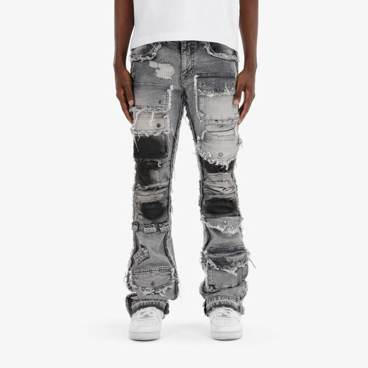 Gray/Black Premium Stacked Jeans