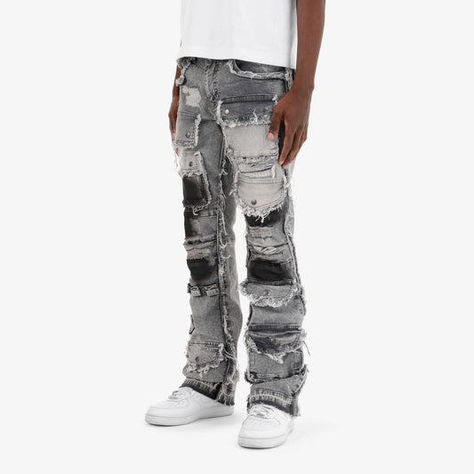 Gray/Black Premium Stacked Jeans