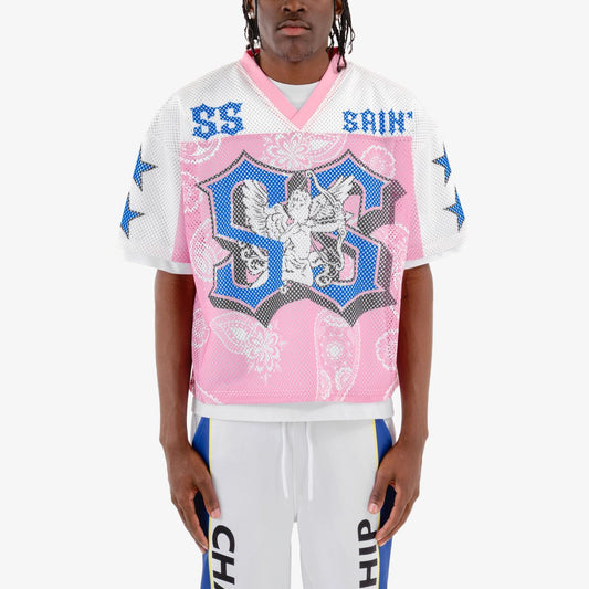 CR SS Saint Crop Shirt - Pink/Wht/Blue