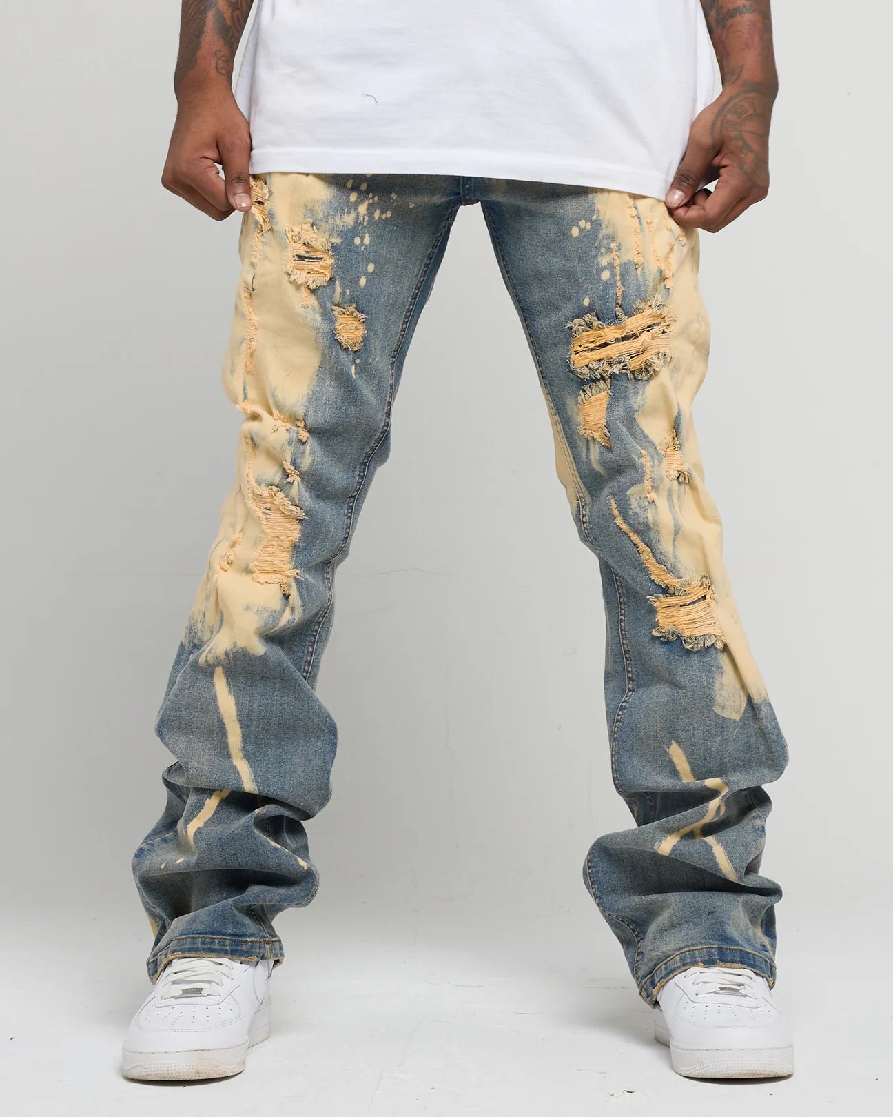 Extreme Fade Lt Tint Stacked Jeans