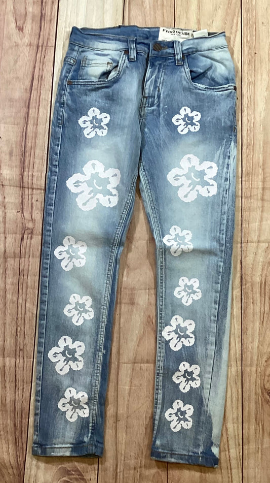 Kids Crying Tears Flower Jeans