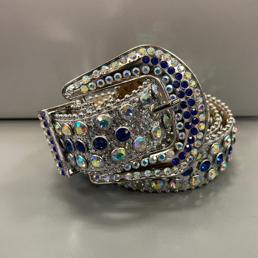 RR Rhinestone Belt Slv/Blu