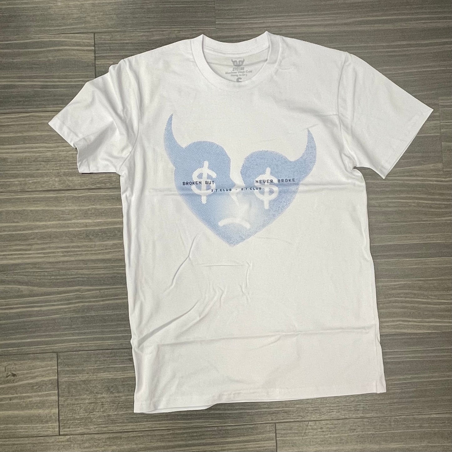 Horned Heart T-Shirt White/Blue